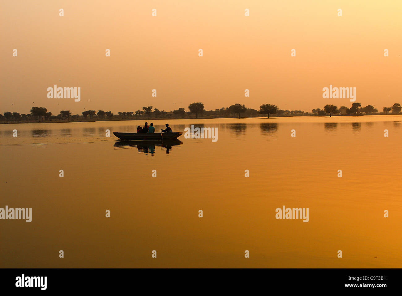Tramonto per loro significa il ritorno a casa! Jaisalmer, India 2016 Foto Stock