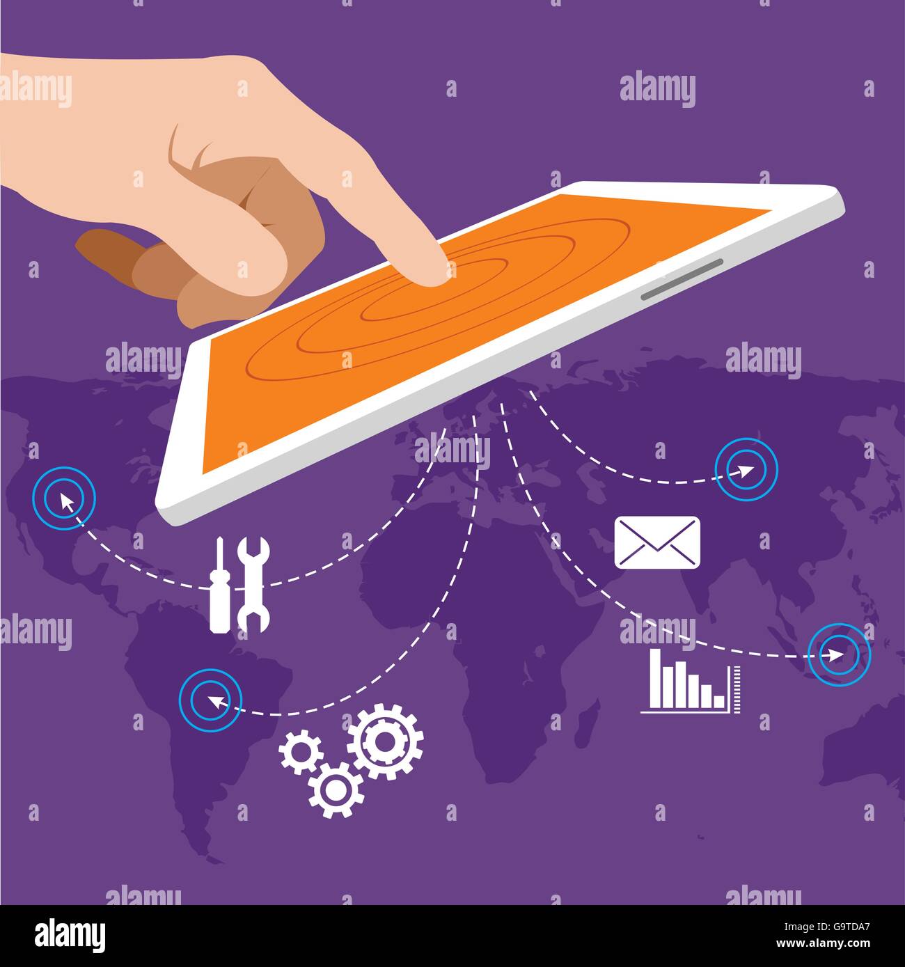 Erp enterprise resource planning Illustrazione Vettoriale