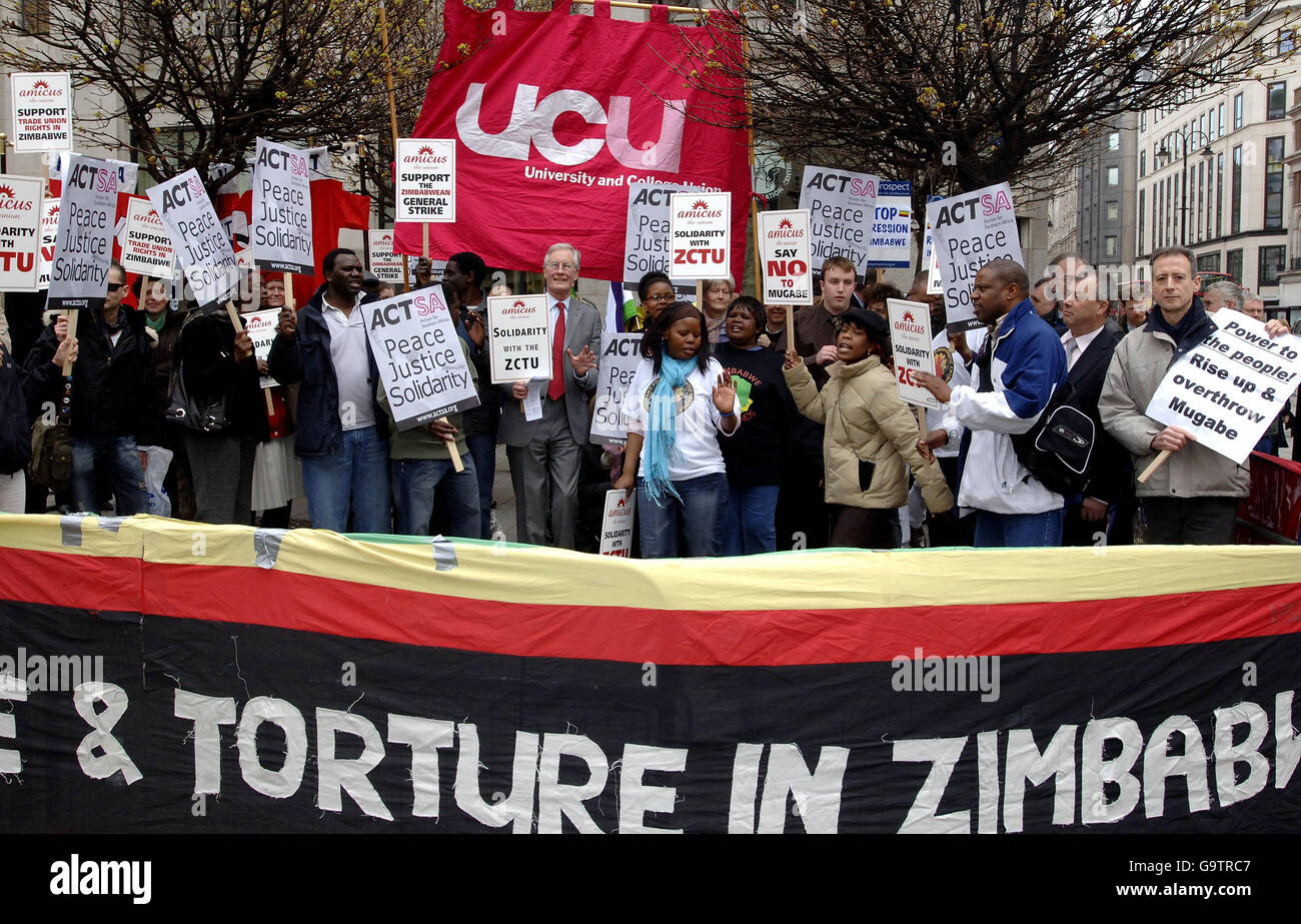 Zimbabwe proteste Foto Stock