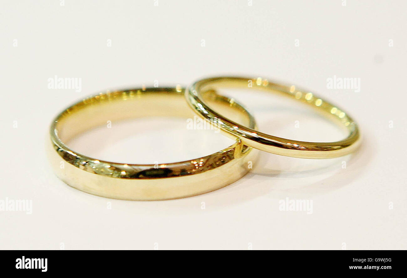 Immagine stock di anelli di nozze da andare con la storia sulla Cathlolic matrimonio agenzia Accord lancio nuovo rapporto intitolato vita sposata i primi sette anni, a Dublino oggi. Foto Stock