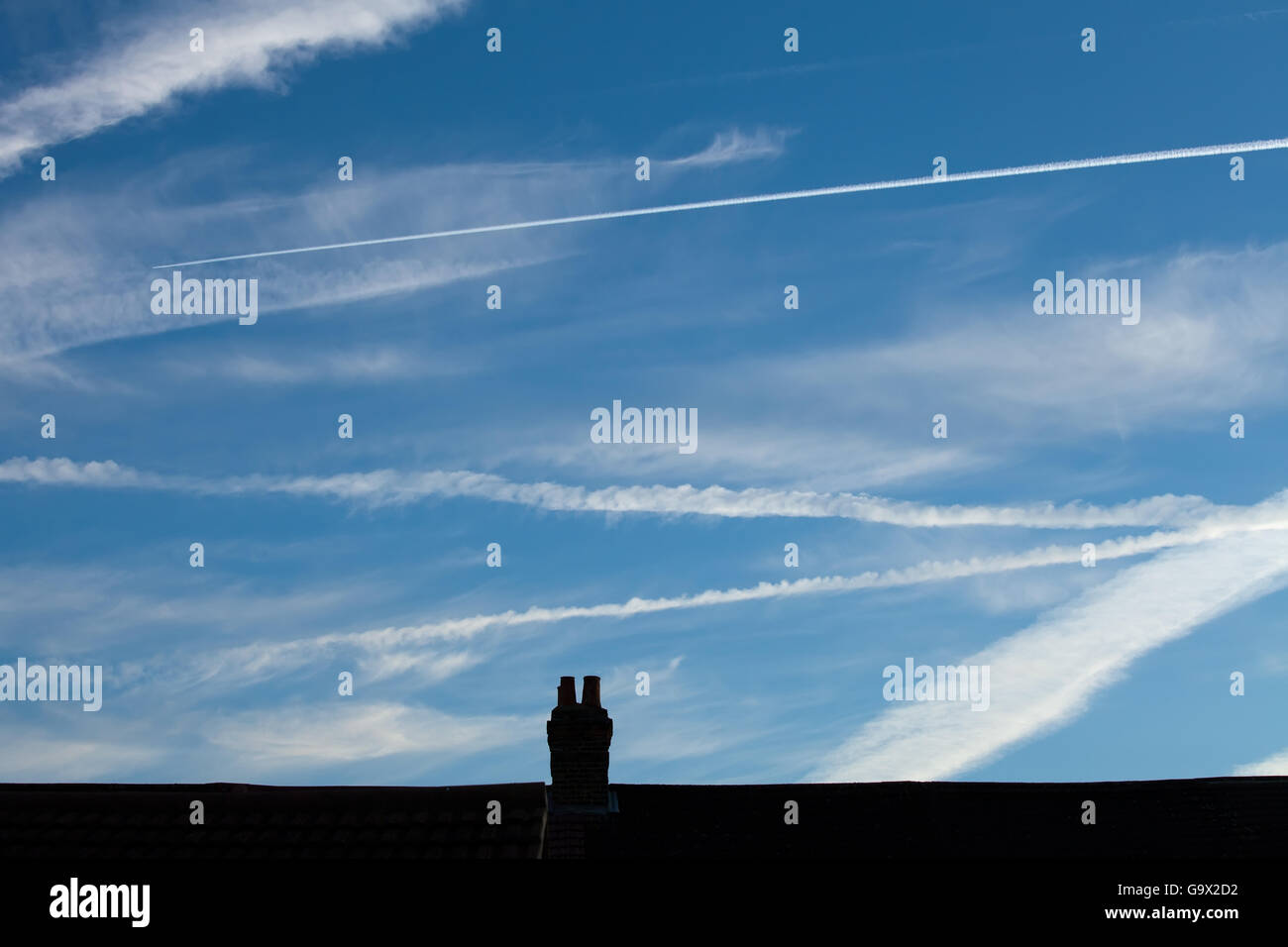 Heathrow sentieri di vapore e Chimney Pot Foto Stock
