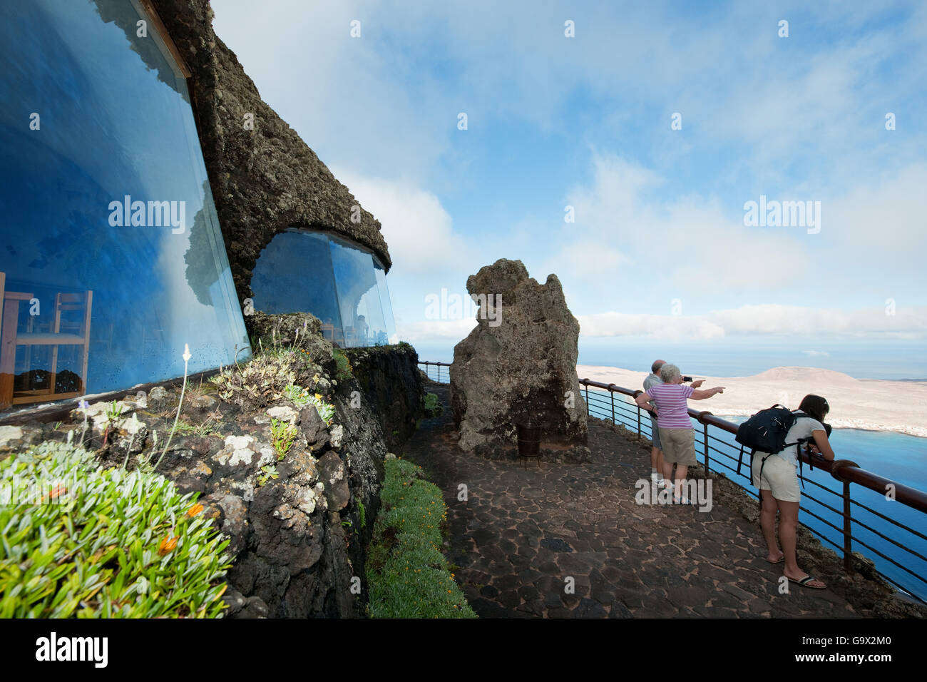 Mirador del Rio, punto di vista, Risco de Famara, Haria, Lanzarote, Isole canarie, Spagna, Europa / Haria Foto Stock