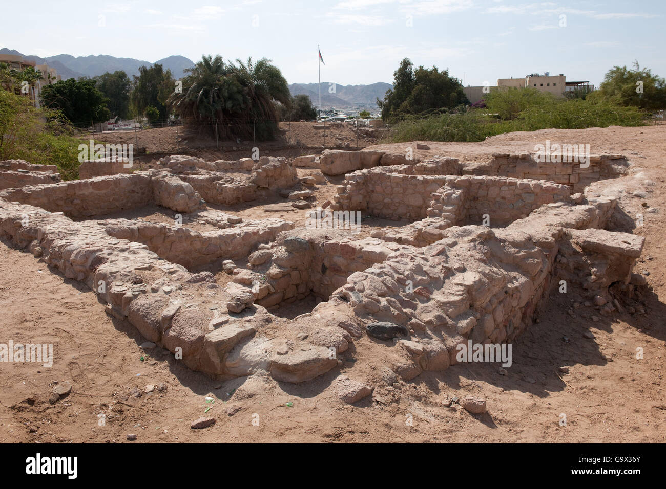 Scavati nel sito storico della città islamica di Ayla, Aqaba Giordania / Akaba Foto Stock