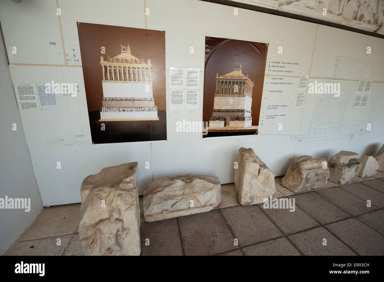 Mausoleo di Mausolos, Maussollos, tomba, Sette Meraviglie del Mondo, antichità, dai tempi antichi, Halikarnassos, Bodrum, Mugla, Turchia, Asia Foto Stock