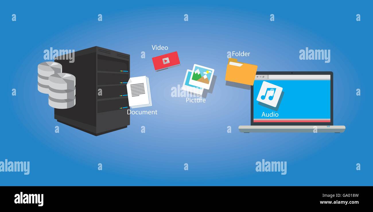 Il trasferimento dei file copia di documenti e supporti illustrazione simbolo sync Illustrazione Vettoriale