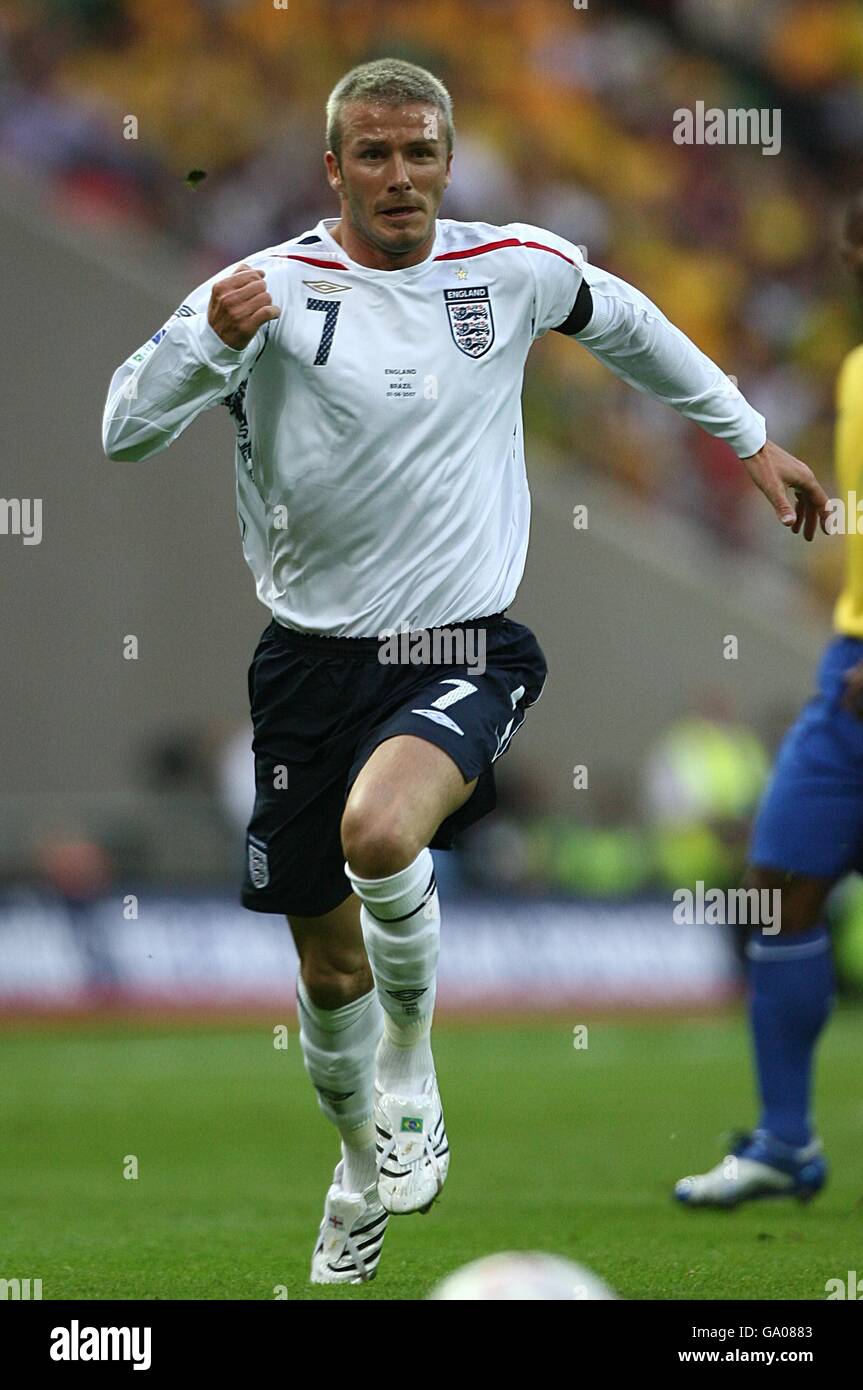 Calcio - International friendly - Inghilterra v Brasile - Stadio di Wembley. David Beckham, Inghilterra Foto Stock