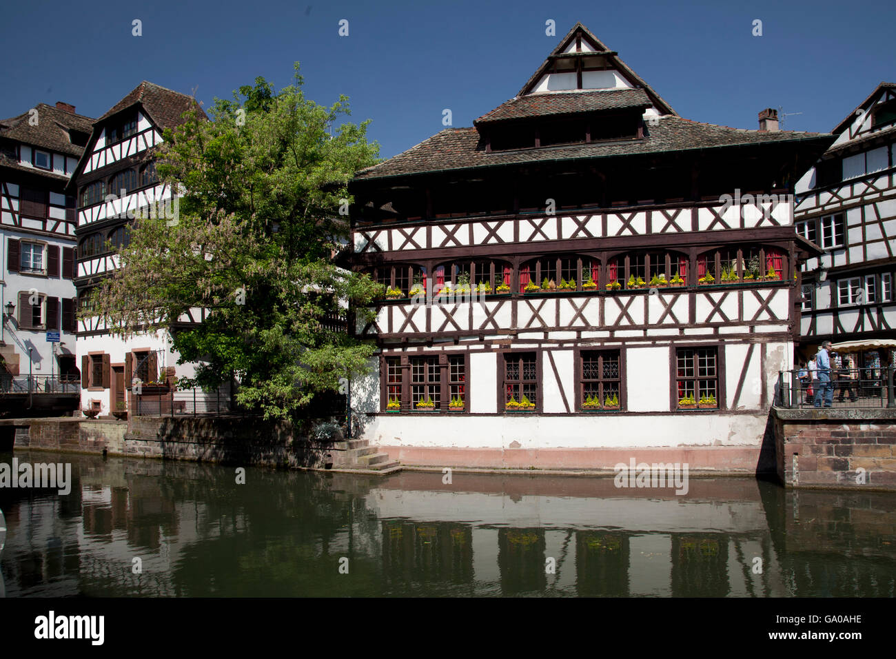 Casa in legno e muratura in 'Piccola Francia " trimestre o La Petite France, centro storico, Patrimonio Mondiale dell Unesco, Strasburgo, Francia Foto Stock