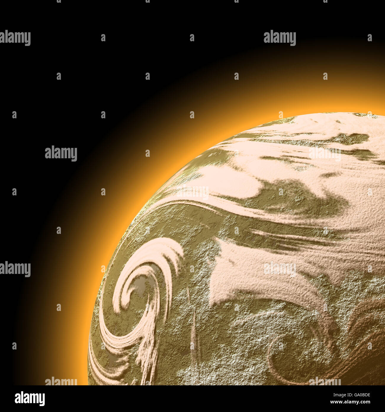 Pianeta spazio illustrazione a stella Foto Stock