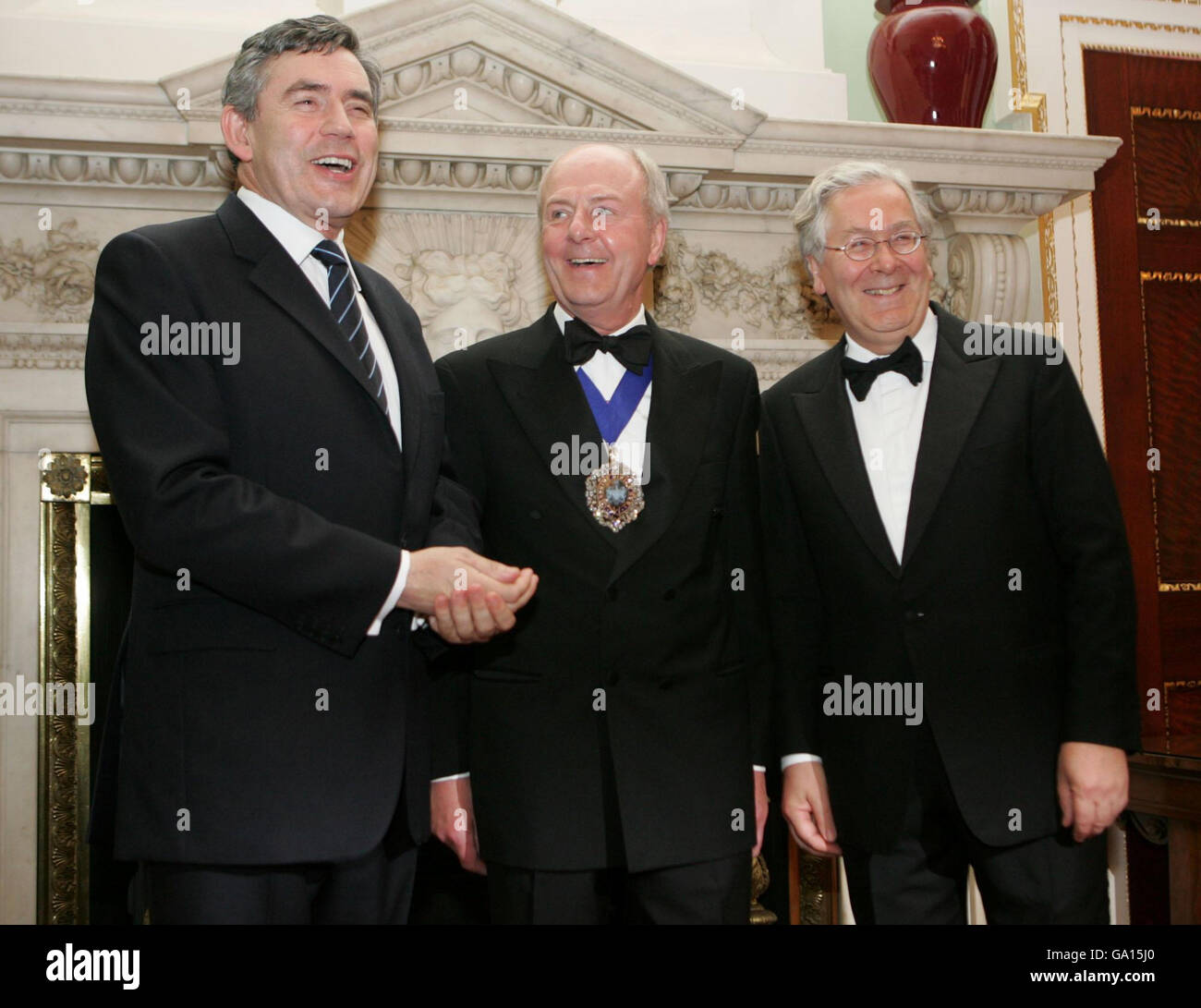 Gordon Brown a banchieri e mercanti e cena Foto Stock