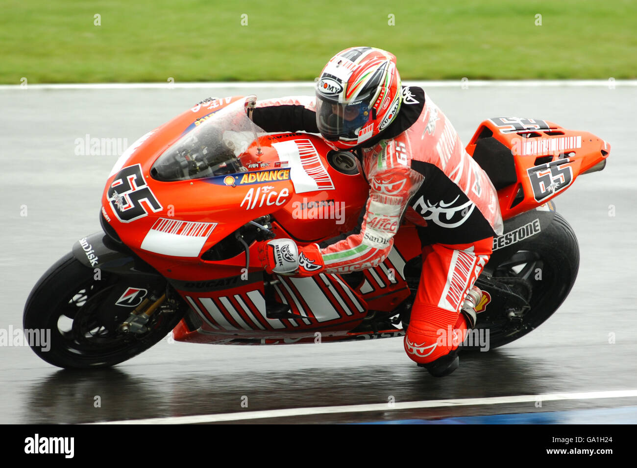 Motociclismo - Gran Premio di Gran Bretagna - Moto GP - gara - Donington Park. Loris Capirossi, Ducati Foto Stock