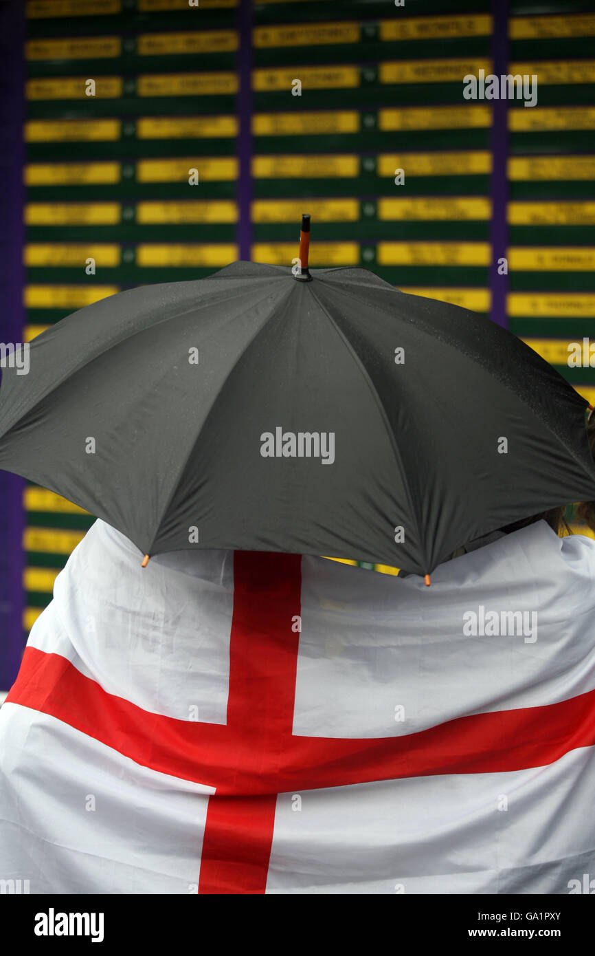 Tennis - Campionati di Wimbledon 2007 - giorno sei - All England Club. La pioggia si ferma a Wimbledon Foto Stock