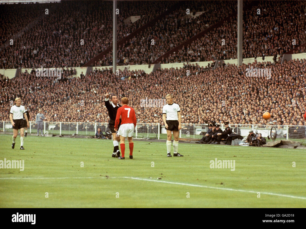 Inghilterra e Germania Ovest - 1966 finale di Coppa del Mondo - Wembley Stadium Foto Stock