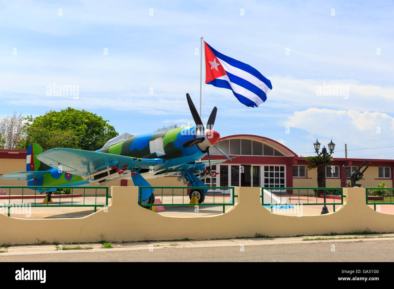 Museo di Playa Girón, Baia dei Maiali museo dedicato all'invasione e la battaglia, con Hawker Fury aereo da combattimento, Cuba Foto Stock