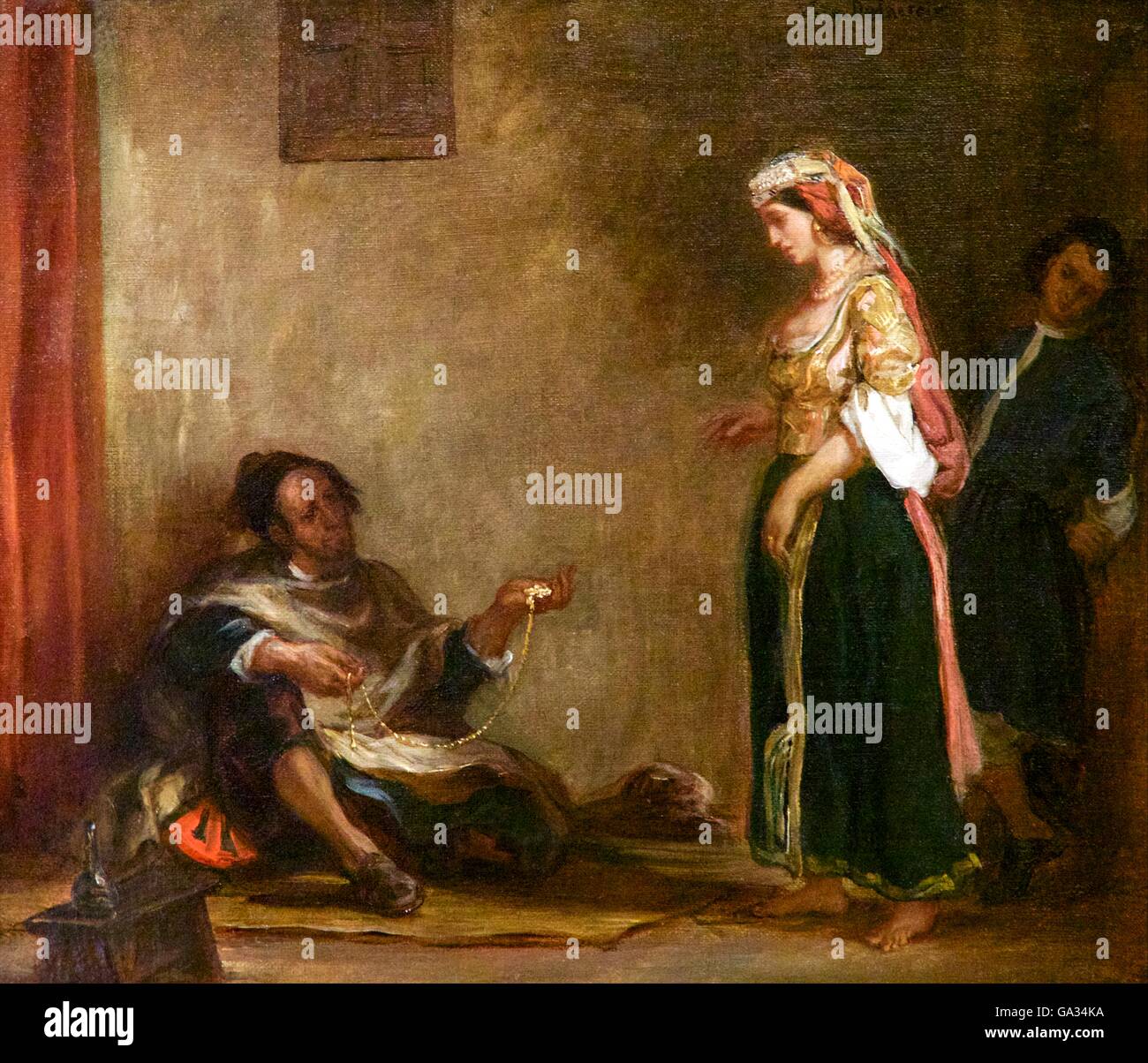 Mercante ebraica in Algeri, Da Eugène Delacroix, 1838-1840, il Fitzwilliam Museum, Cambridge, Inghilterra, Regno Unito, GB Foto Stock