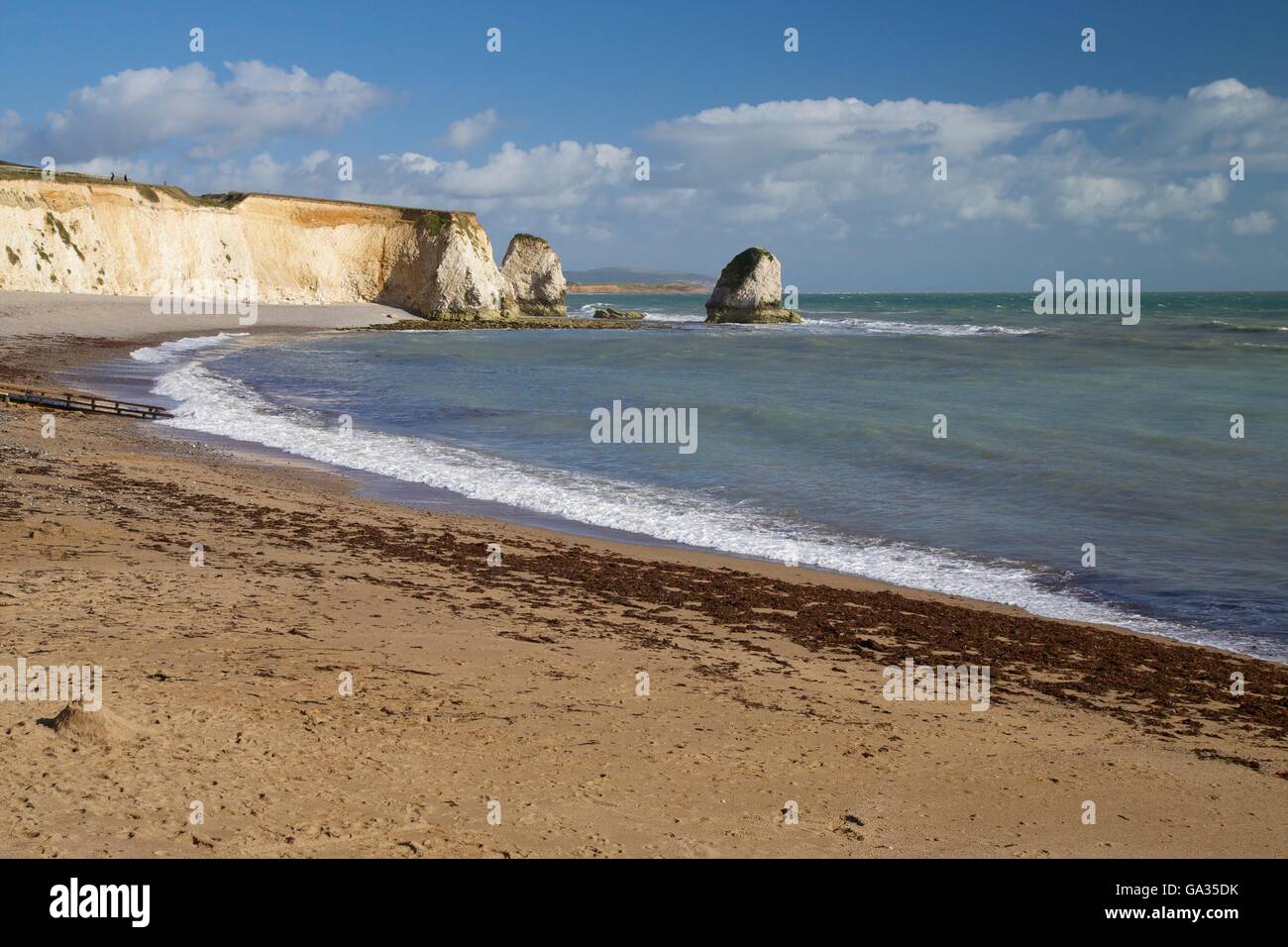 La baia di acqua dolce, Isle of Wight, England, Regno Unito, GB Foto Stock