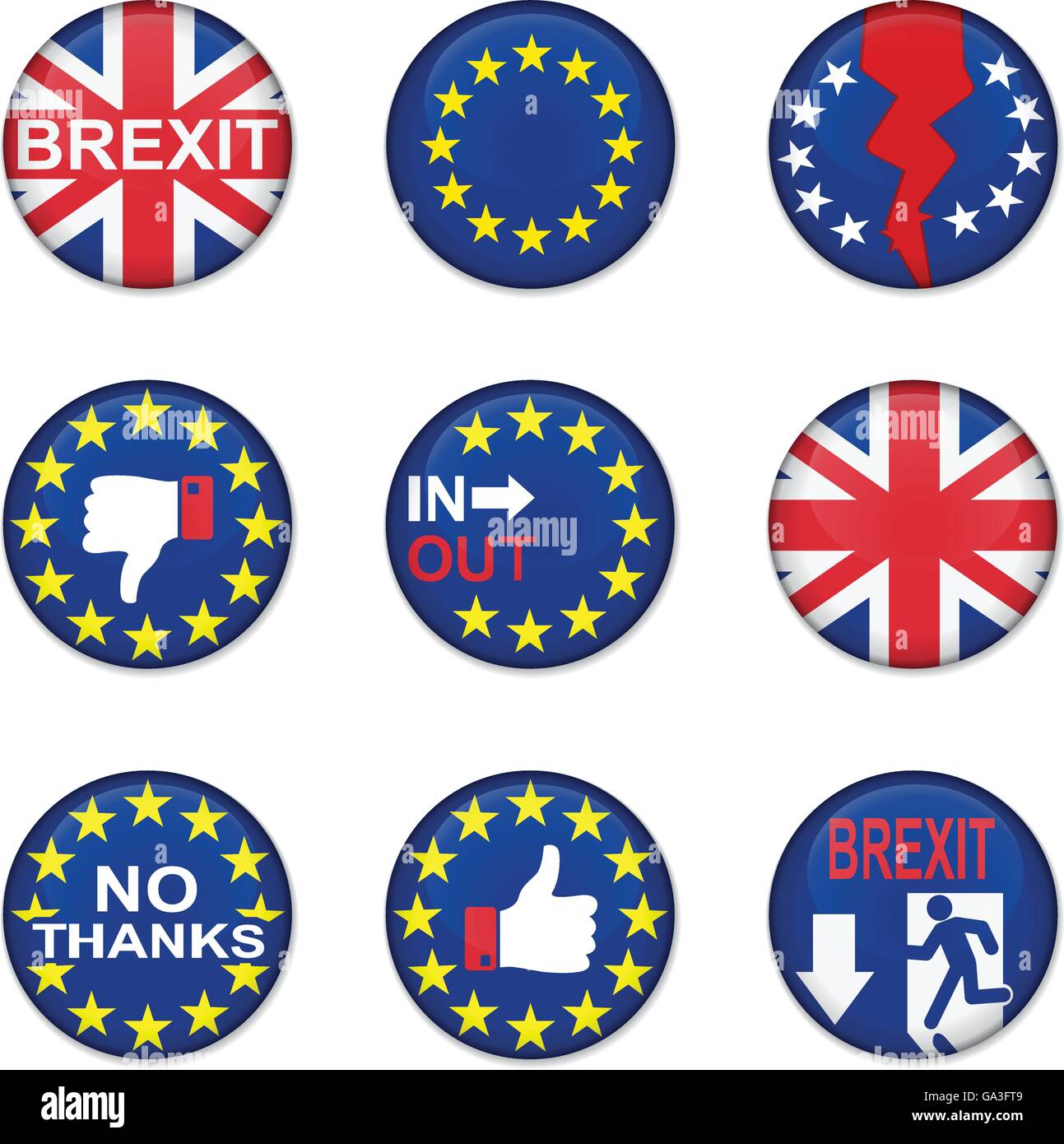 Brexit British referendum icone di concetto Illustrazione Vettoriale