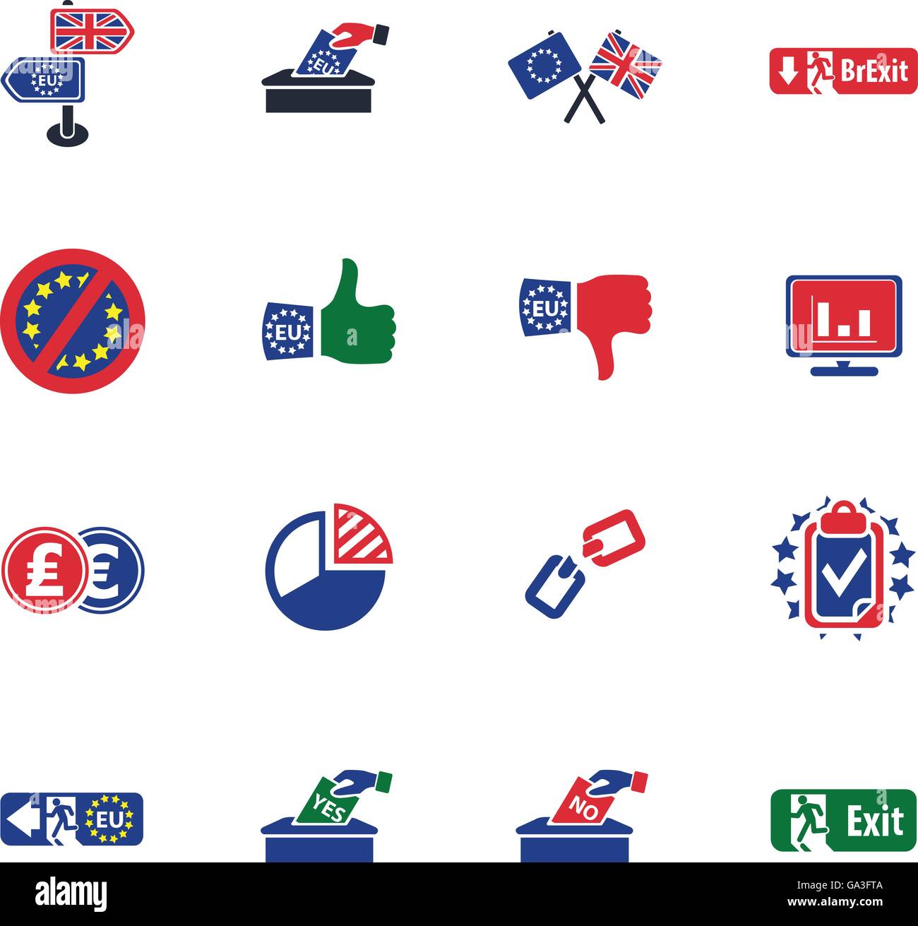 Brexit British referendum icone di concetto Illustrazione Vettoriale