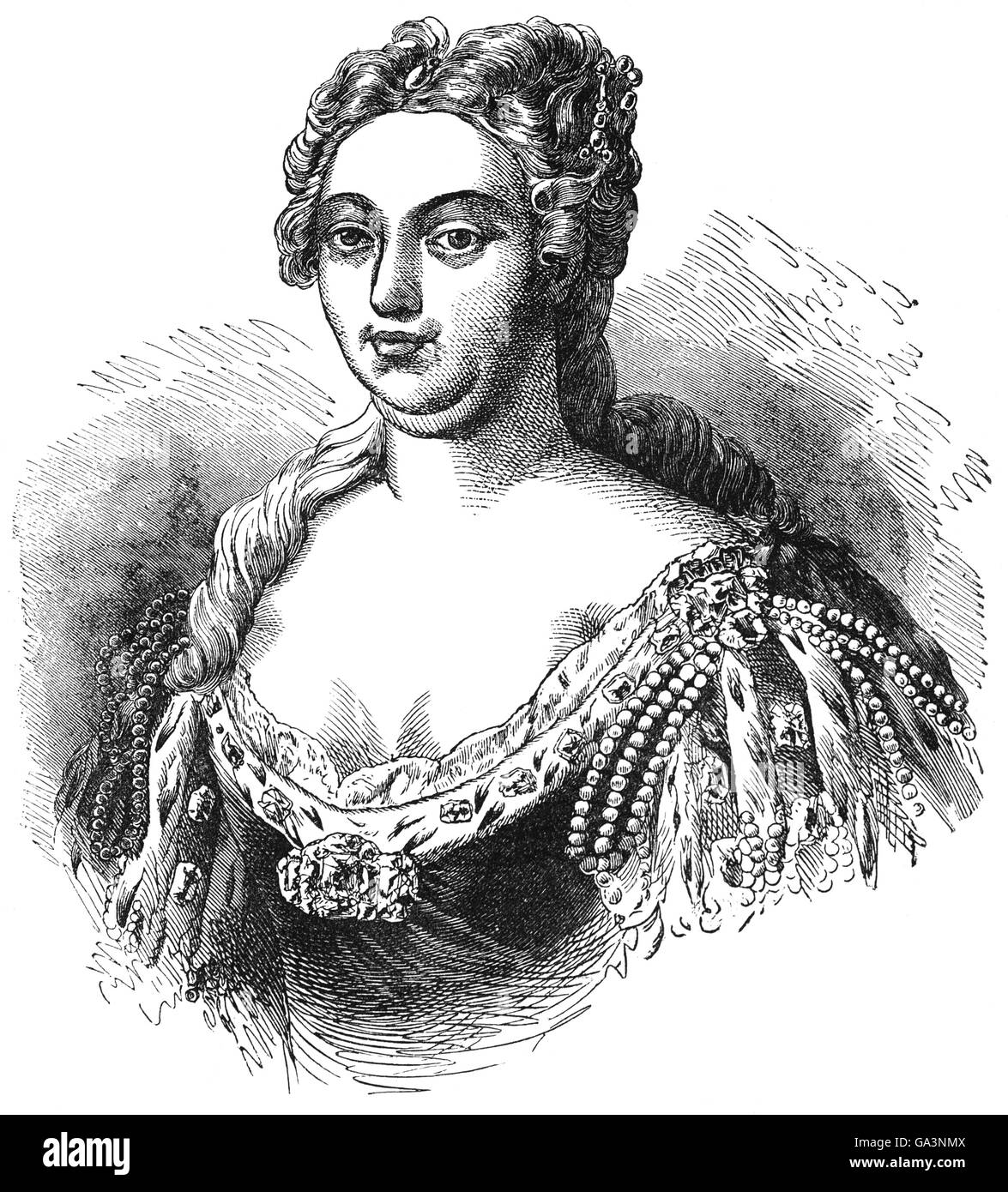 Wilhelmina Charlotte Caroline di Brandenburg-Ansbach (1683 - 1737), comunemente noto come Caroline di Ansbach, è stata la regina di Gran Bretagna come la moglie del re George II. Foto Stock