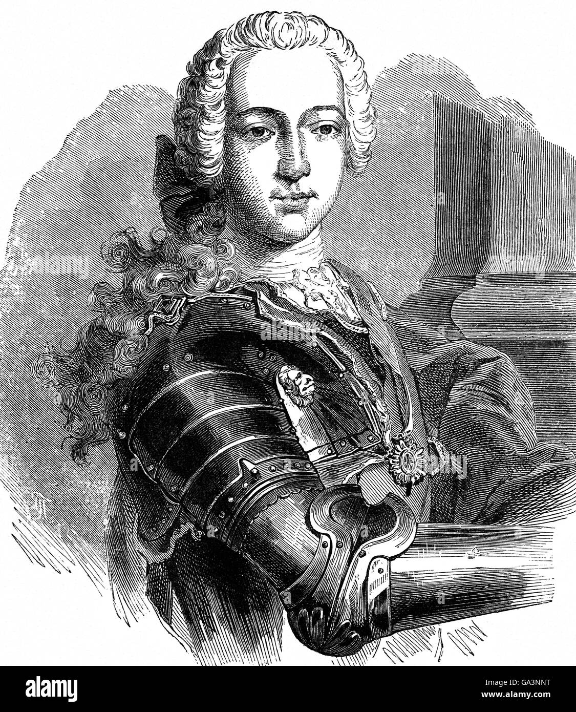 Charles Edward Louis Giovanni Casimiro Silvestro Severino Maria Stuart (1720 - 1788), comunemente noto come il giovane pretendente e il giovane cavaliere, e spesso noto in retrospettiva conti come Bonnie Prince Charlie. Egli è stato il secondo dei Giacobiti pretendente al trono di Inghilterra, Scozia, Francia e Irlanda. Foto Stock