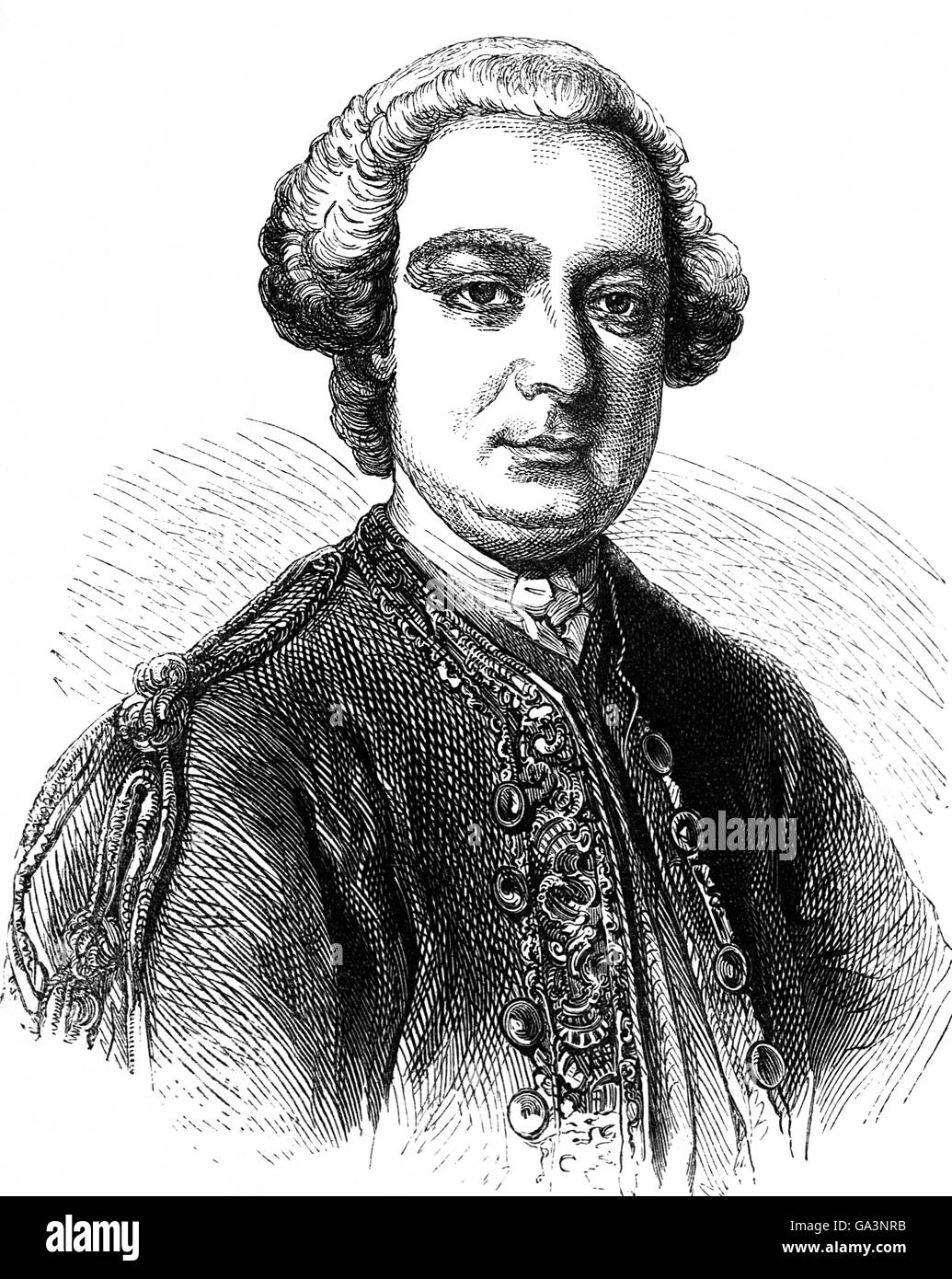 Il Maggiore Generale James Wolfe (1727 - 1759) era un ufficiale dell'esercito britannico, noto per il suo esercito di formazione riforme, ma ricordata soprattutto per la sua vittoria sui francesi nella Battaglia delle pianure di Abramo in Canada nel 1759. Foto Stock