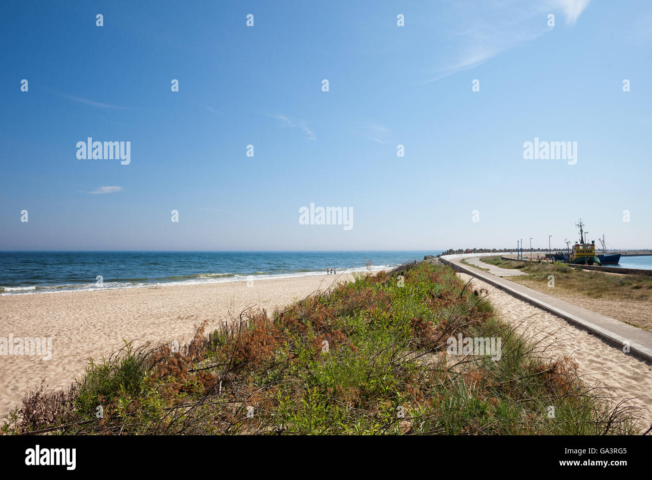 Polonia, Pomerania, Kashubia, Wladyslawowo località di villeggiatura, spiaggia a Mar Baltico Foto Stock