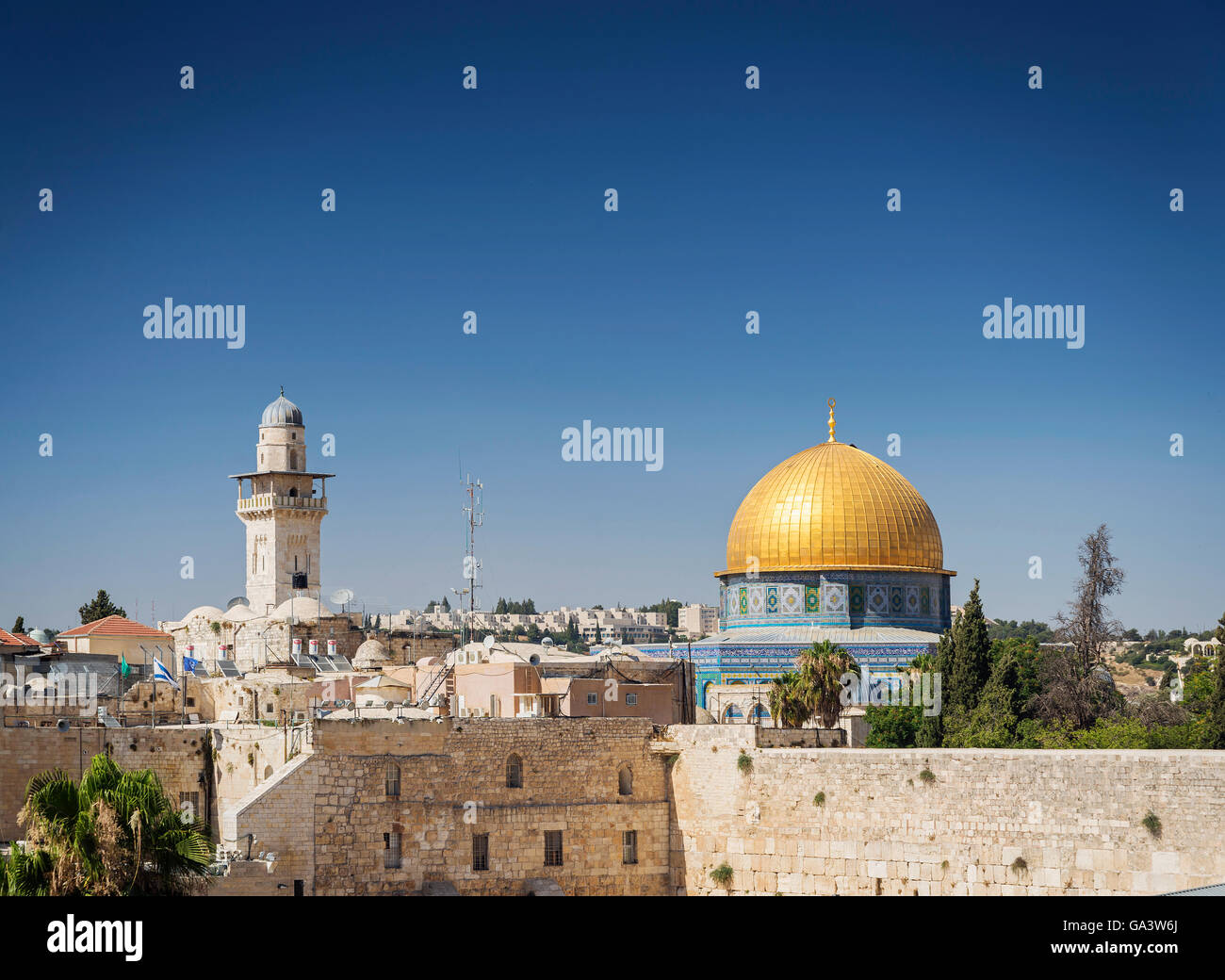Al Aqsa moschea famoso punto di riferimento nella città vecchia di jesuralem Israele Foto Stock