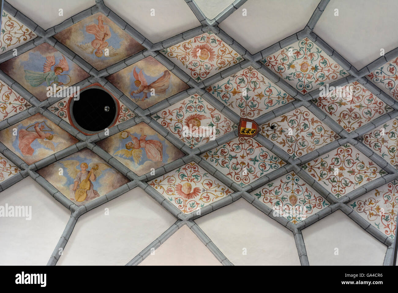La Cattedrale di Gurk : net volta nella navata centrale, Spirito Santo foro, Gurk, Austria Kärnten, in Carinzia Foto Stock