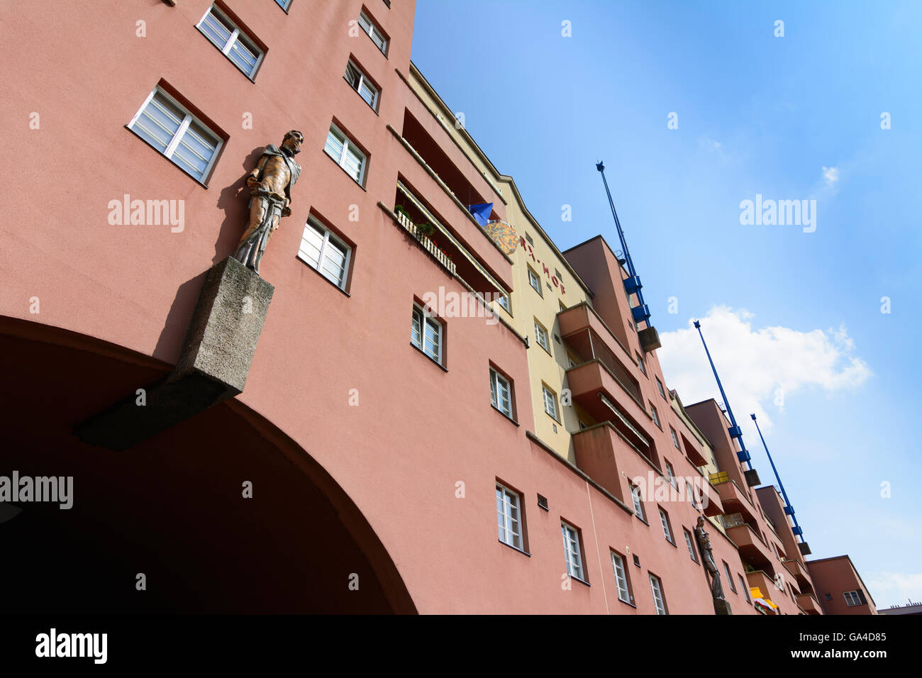 Wien, Vienna edificio residenziale di alloggi sociali ' - Karl Marx - Hof ' Austria Wien 19. Foto Stock