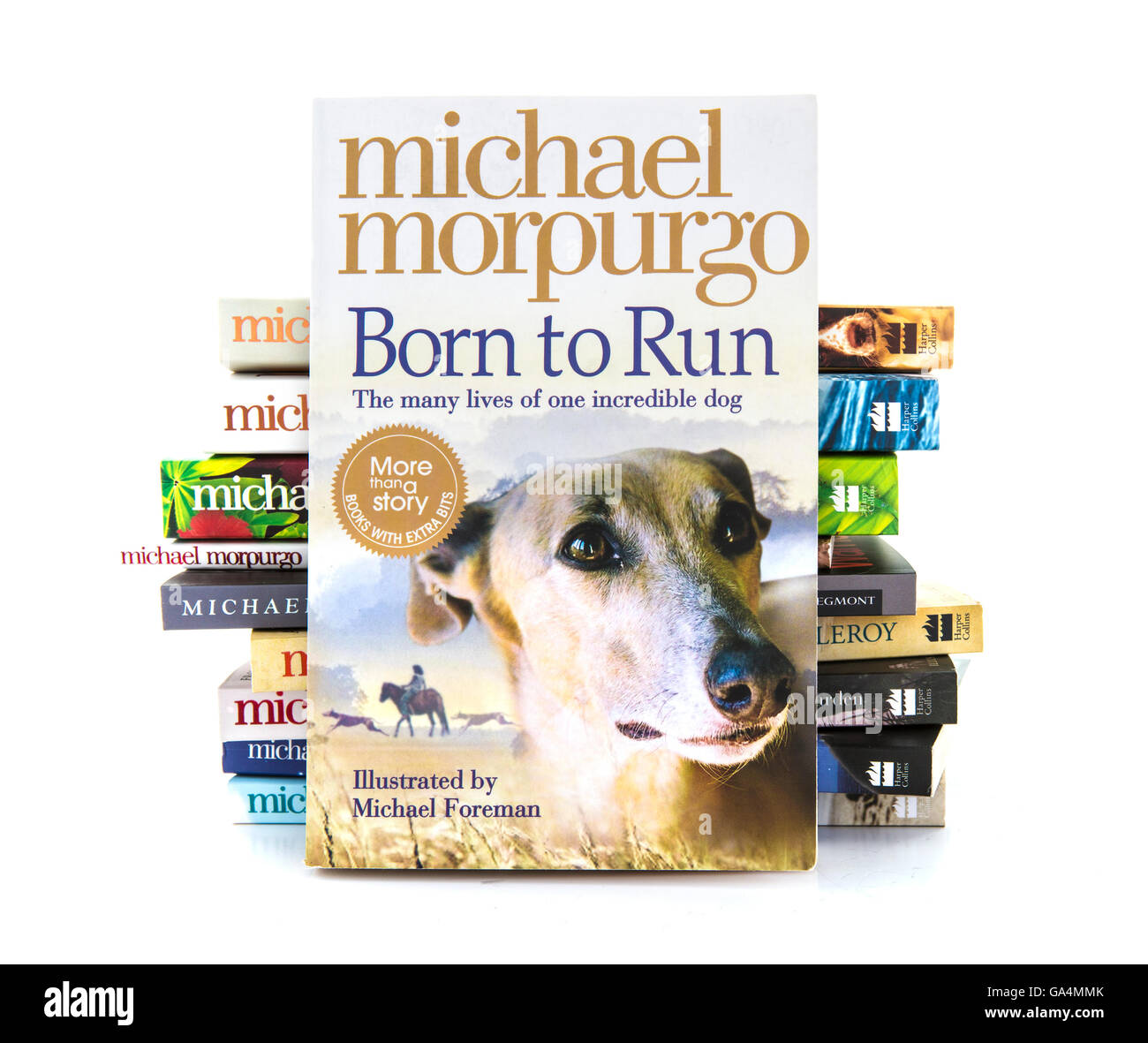 Nato per correre da Michael Morpurgo su sfondo bianco Foto Stock