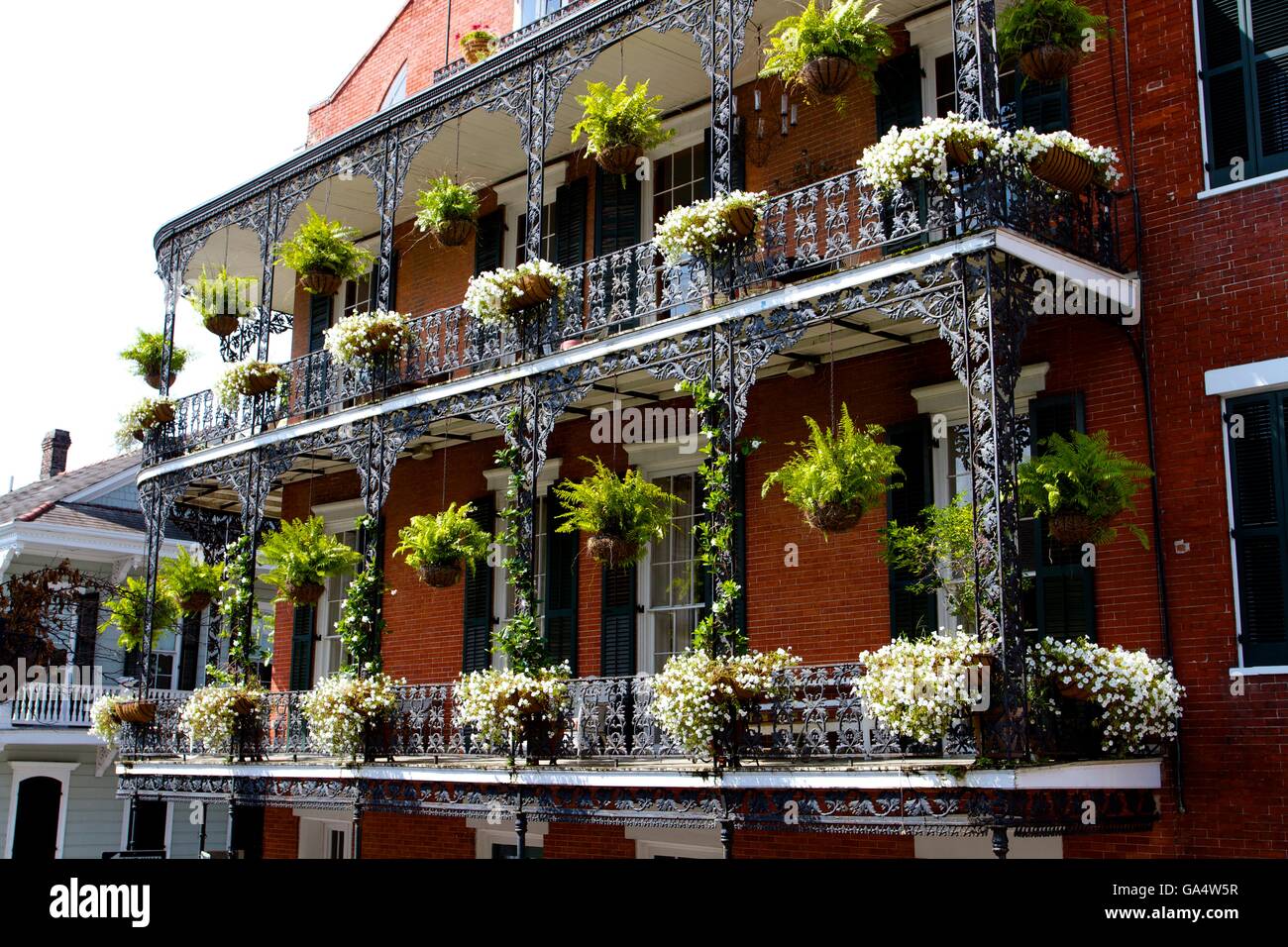 Bella casa a New Orleans nel Quartiere Francese Foto Stock