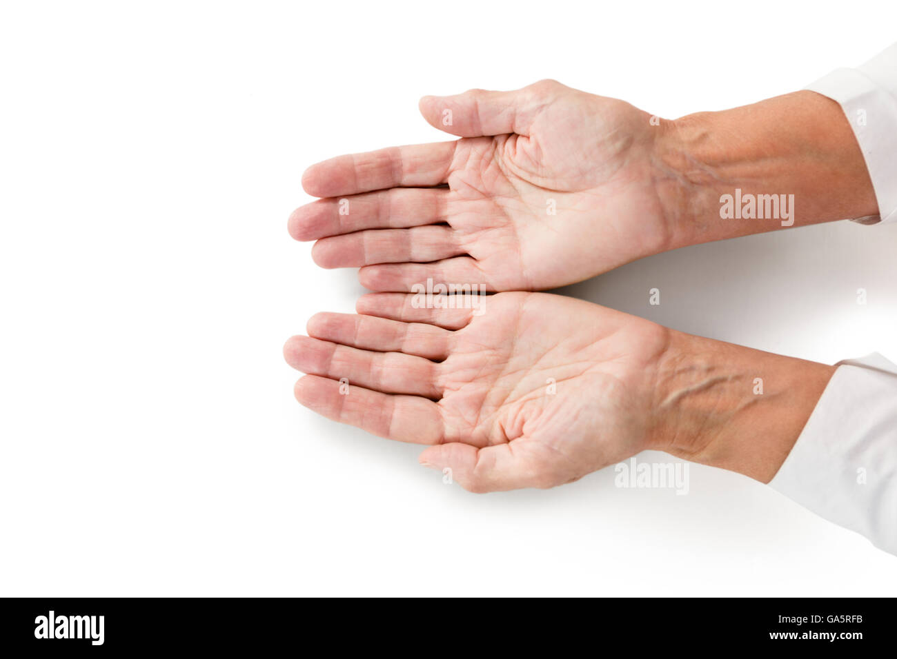 Immagine ritagliata di persona le mani Foto Stock