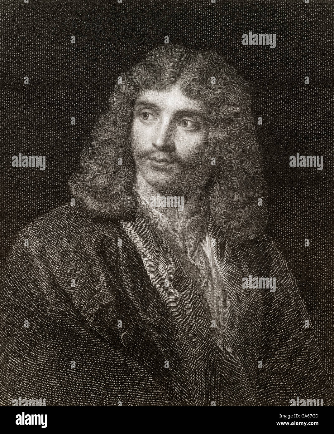 Moliere o Jean-Baptiste Poquelin, 1622-1673, un attore francese, direttore di teatro e drammaturgo, Molière oder Jean-Baptiste Poquel Foto Stock