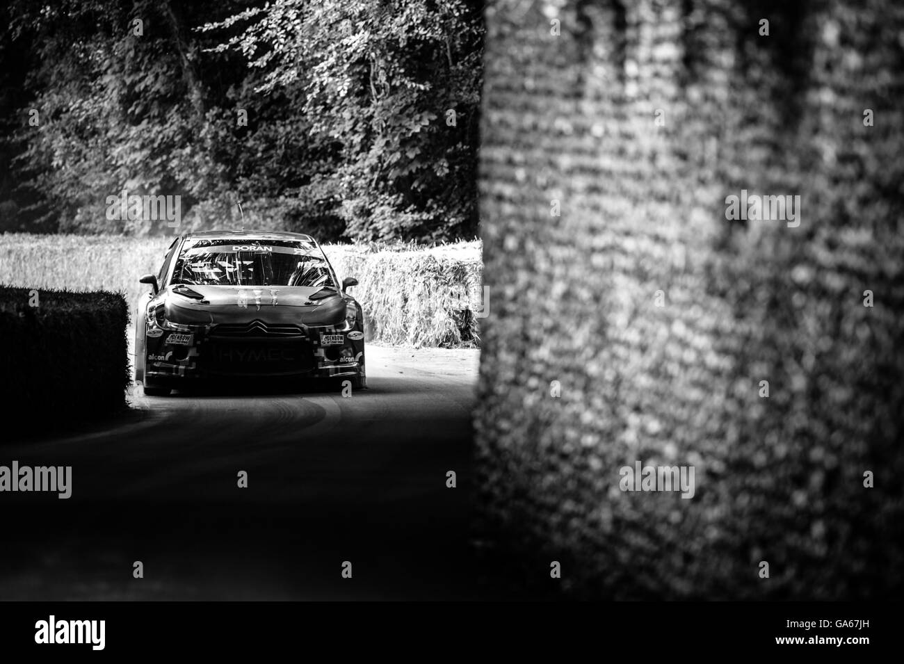 Liam Doran aziona le Citroen DS3 RX rigidi fino alla collina del 24 giugno 2016 al Festival di Goodwood di velocità Foto Stock