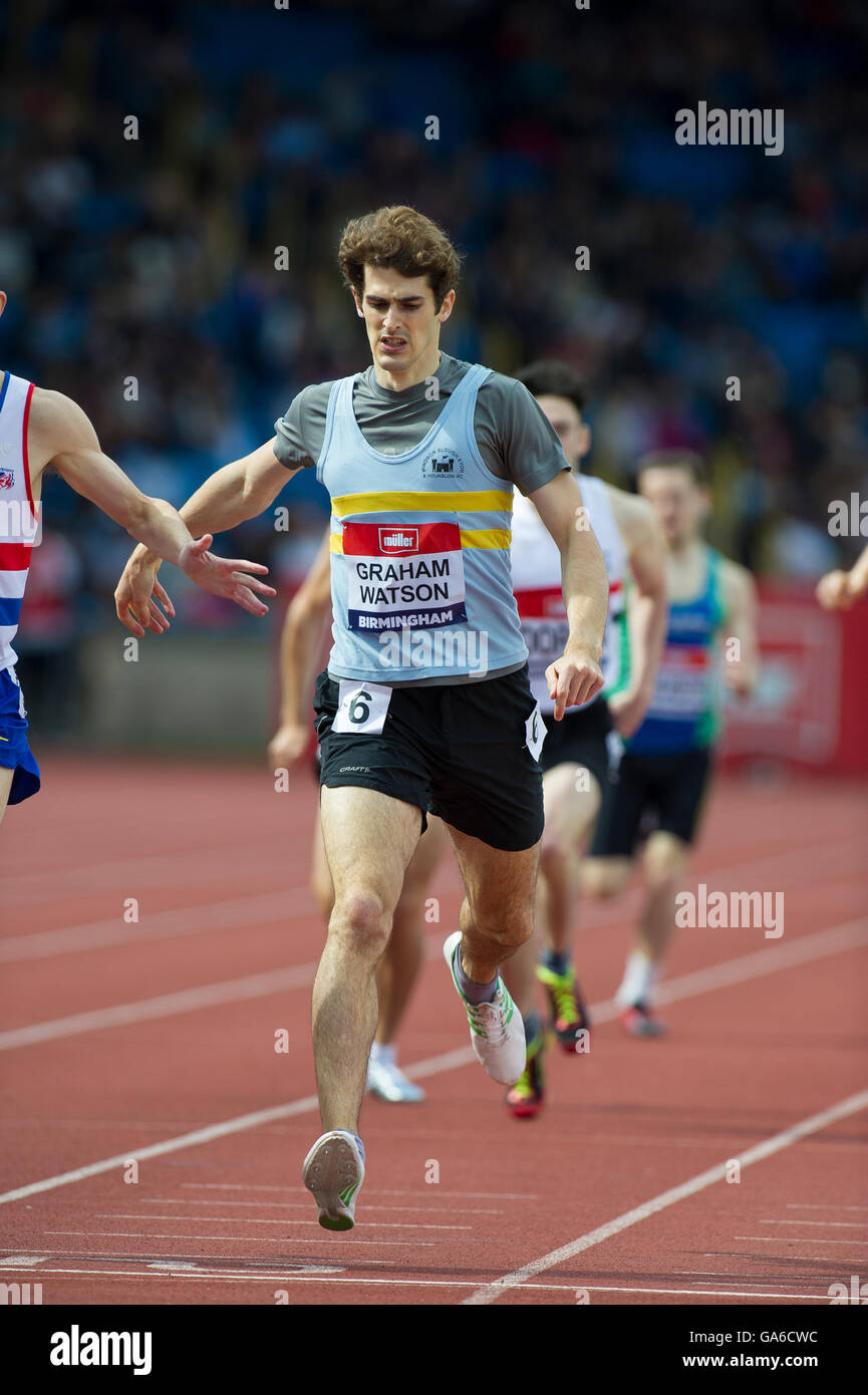 Birmingham, 25 giugno 2016, Rory Graham-Watson concorrenti negli uomini della 800m durante il giorno due del Campionato Britannico Birmingha Foto Stock