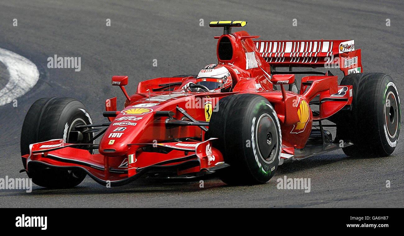 Formula uno Motor Racing - Gran Premio d'Europa - Nurburgring. Kimi Raikkonen della Ferrari durante il Gran Premio europeo di Formula uno a Nurburgring, Germania. Foto Stock