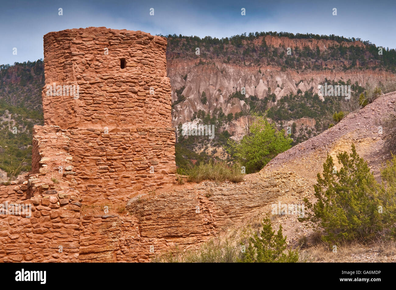 Le Rovine di San Jose de los Jemez Chiesa, Jemez membro Monumento, Jemez Springs, Nuovo Messico, STATI UNITI D'AMERICA Foto Stock