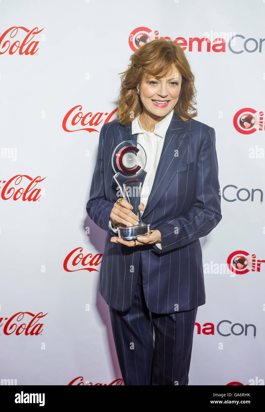 L'attrice Susan Sarandon, destinatario dell'icona del Cinema Award, assiste il CinemaCon awards di Las Vegas Foto Stock