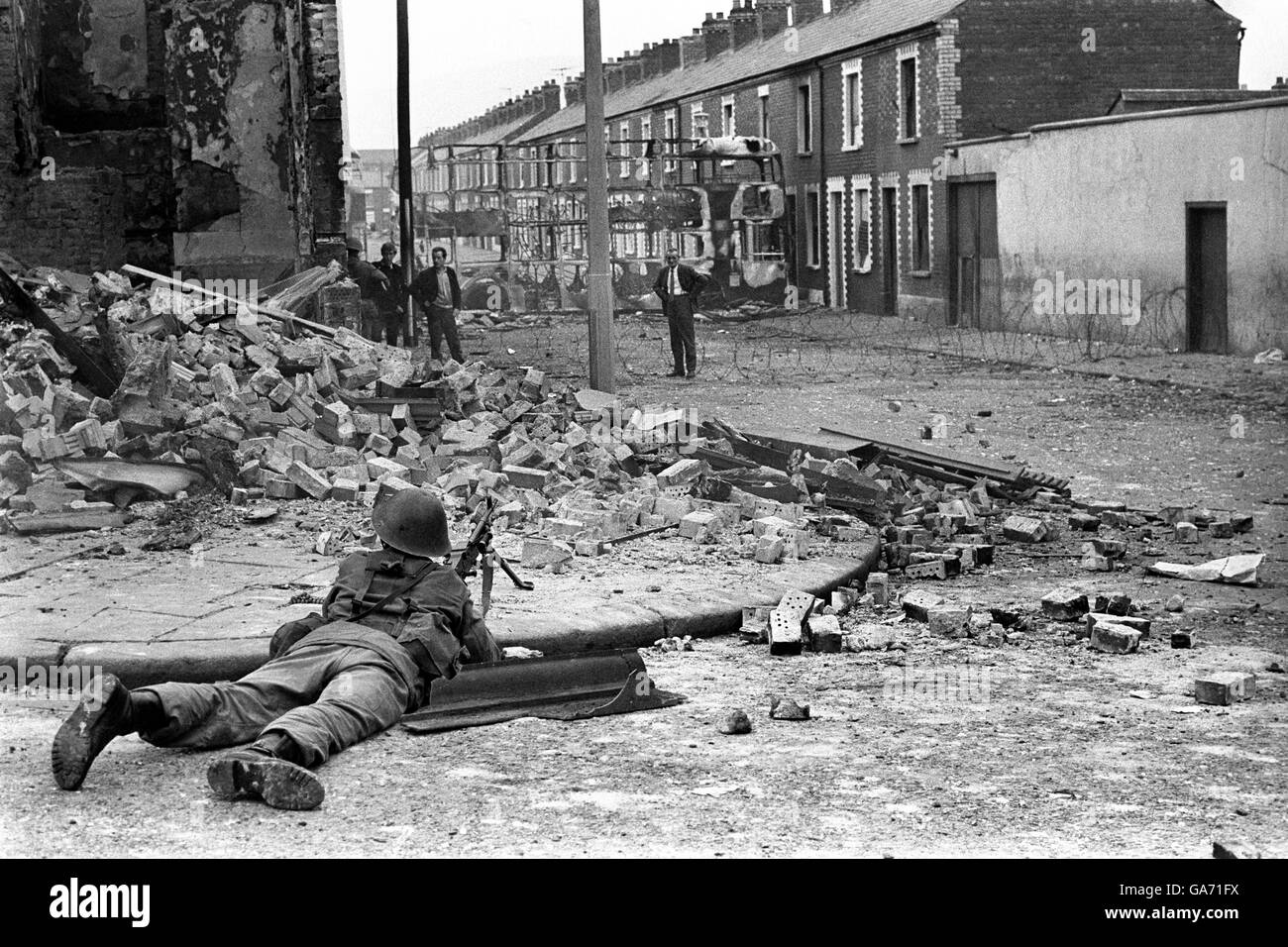 Irlanda del Nord - i guai - Esercito Britannico - Belfast - 1969 Foto Stock