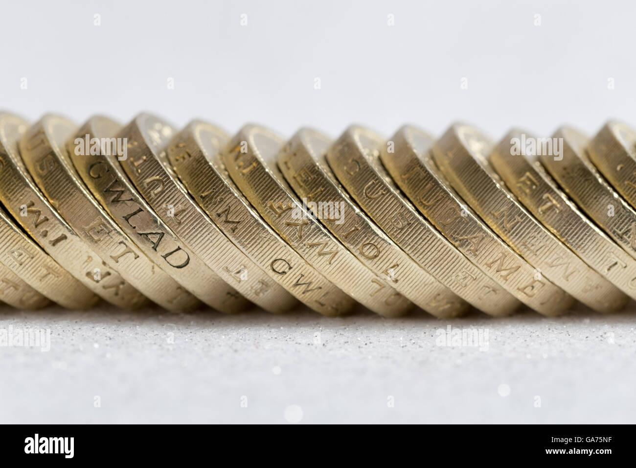 Moneta : Lira sterlina britannica monete. Foto Stock