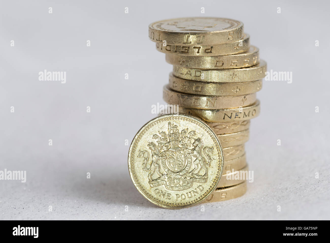 Moneta : Lira sterlina britannica monete. Foto Stock