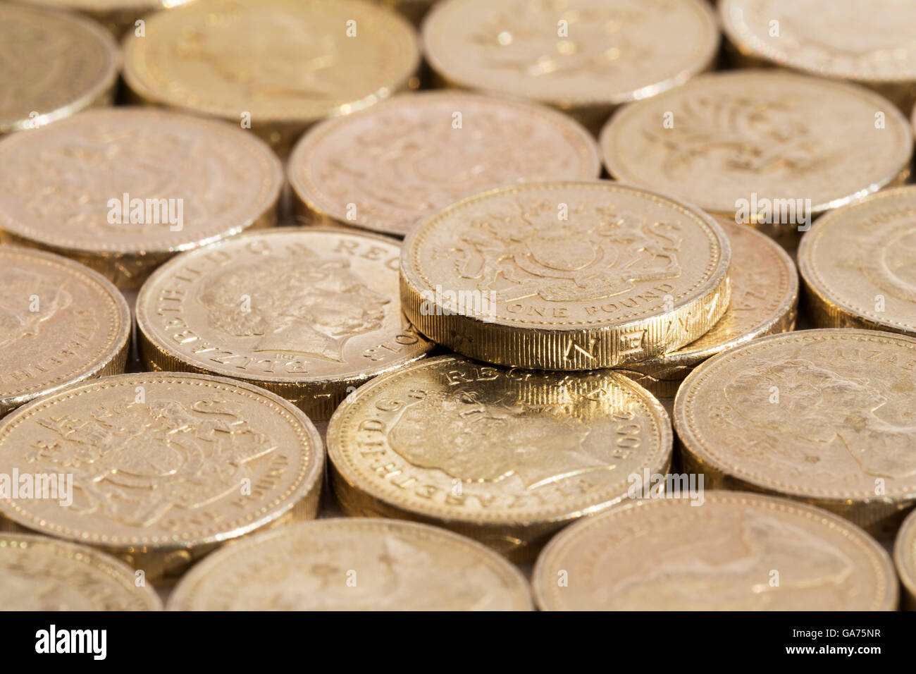 Moneta : Lira sterlina britannica monete. Foto Stock