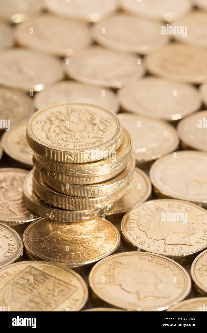 Moneta : Lira sterlina britannica monete. Foto Stock