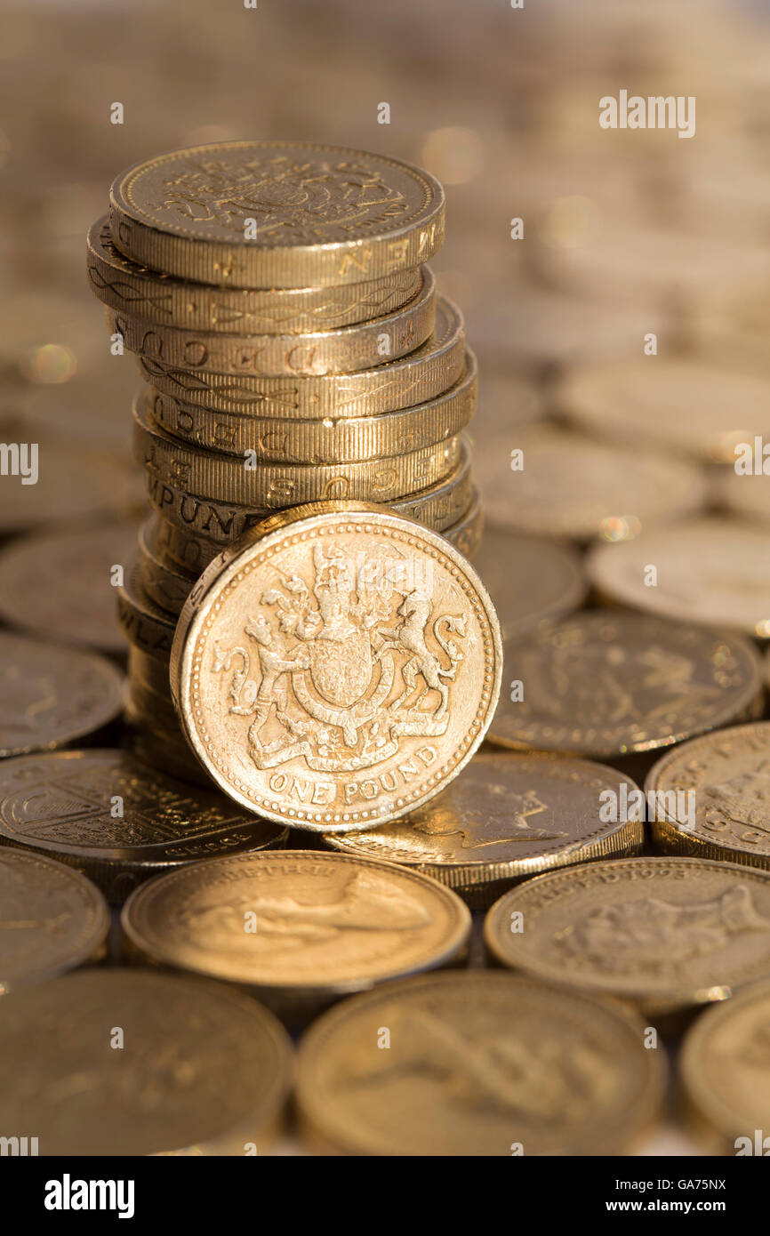 Moneta : Lira sterlina britannica monete. Foto Stock