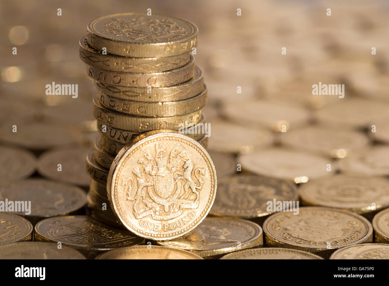Moneta : Lira sterlina britannica monete. Foto Stock