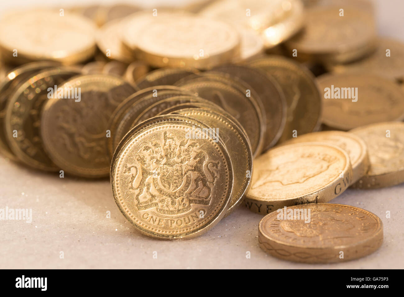 Moneta : Lira sterlina britannica monete. Foto Stock