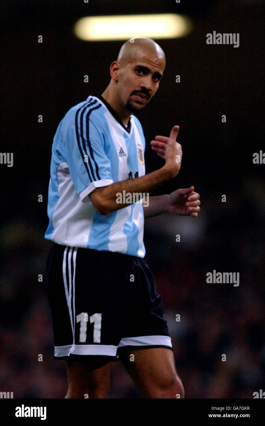 International Soccer - friendly - Galles / Argentina. Juan Sebastian Veron, Argentina Foto Stock