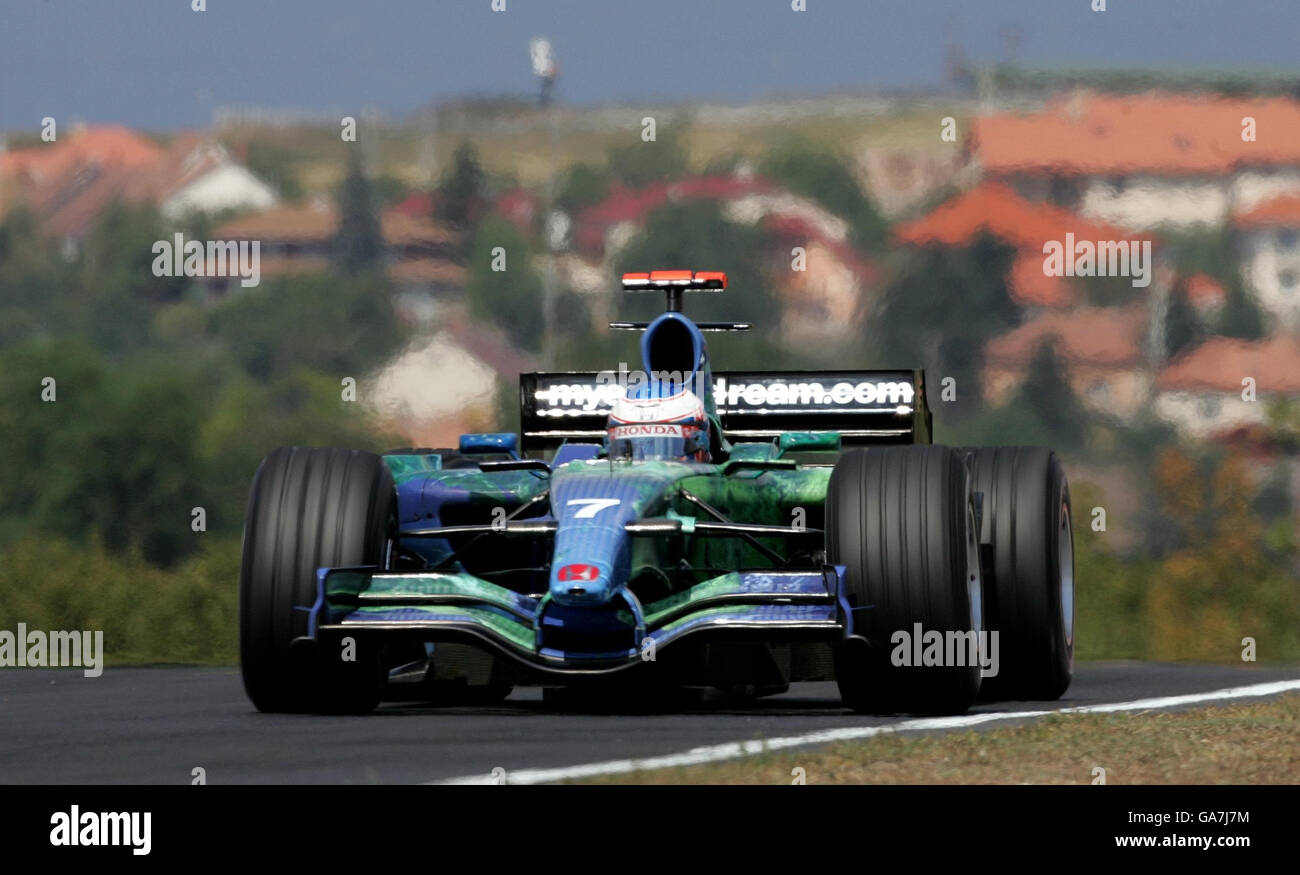 Formula uno Motor Racing - Gran Premio d'Ungheria - Qualifiche - Hungaroring. Jenson Button nella Honda durante la terza prova durante le qualifiche al circuito Hungaroring, nei pressi di Budapest, in Ungheria. Foto Stock