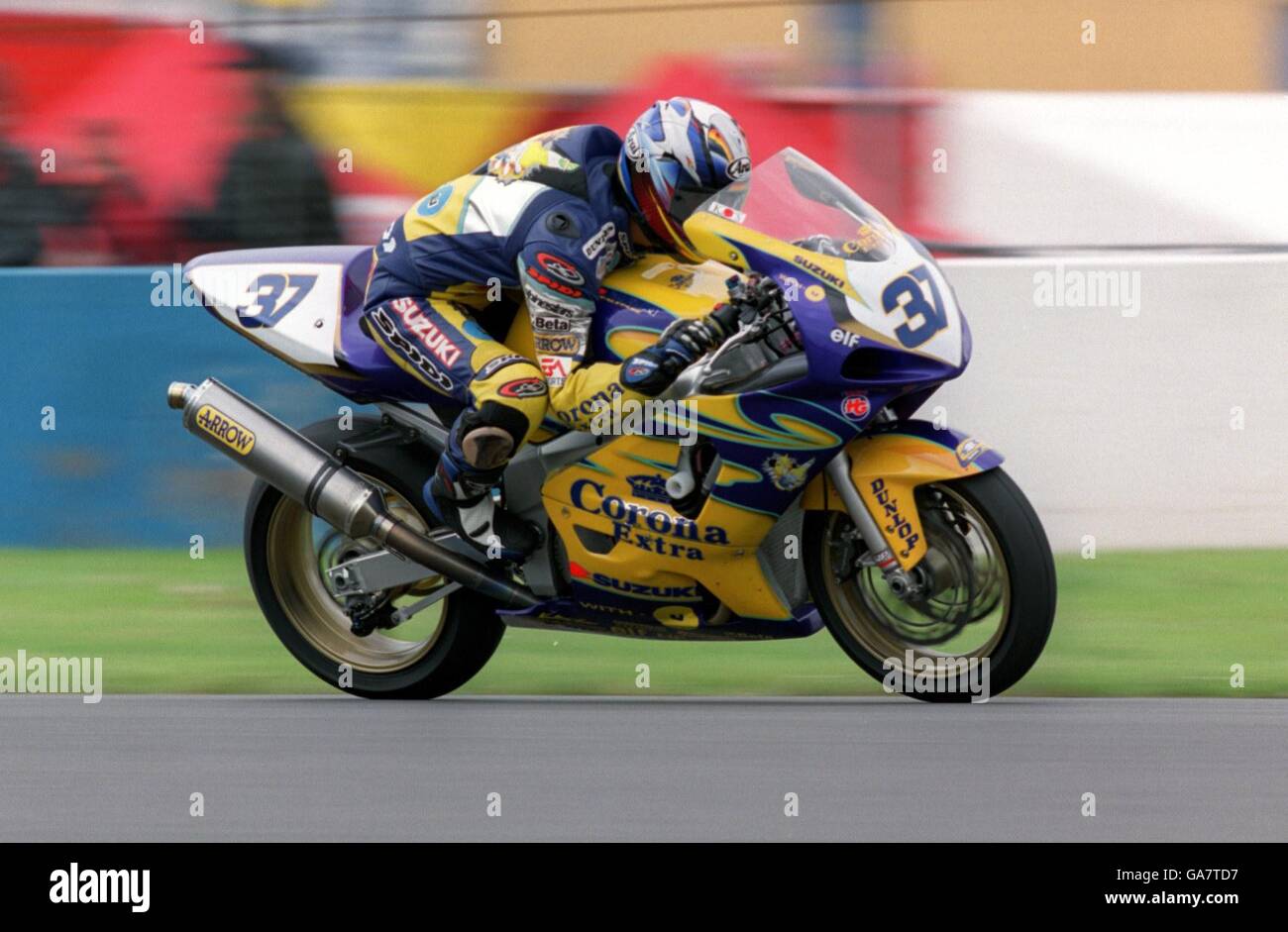 Corse automobilistiche - Campionato Mondiale Superbike - Sesto turno - Donnington Park. Katsuaki Fujiwara, Suzuki Foto Stock