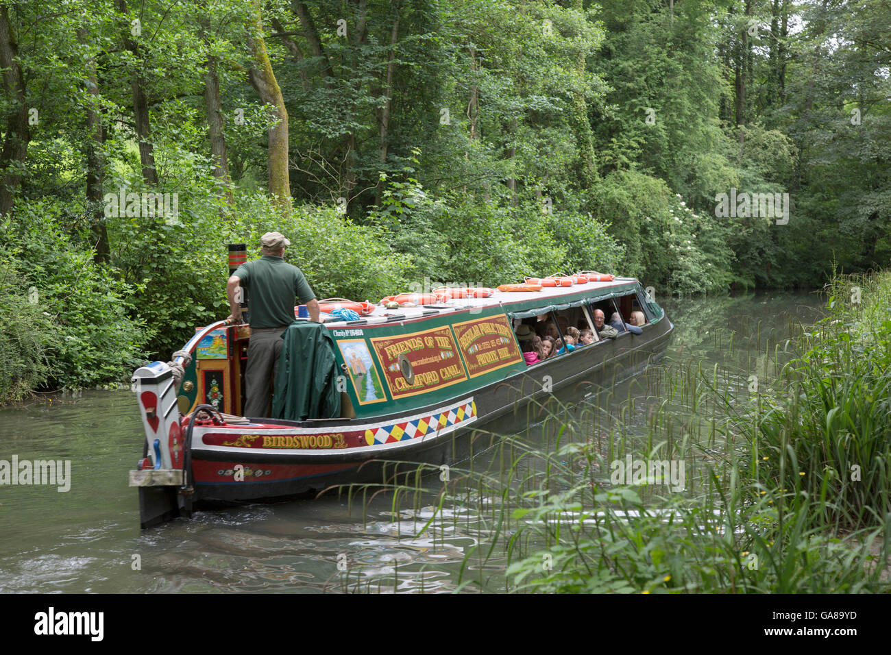 Cromford Canal Barge, Peak District, Derbyshire, England, Regno Unito Foto Stock