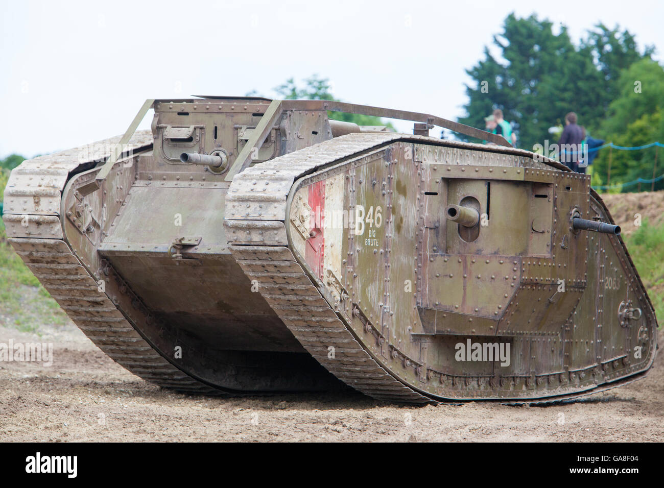 Mark IV Replica guerra mondiale un serbatoio a Tankfest 2016 come utilizzato nel film War Horse Foto Stock
